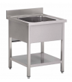 Plonge en inox 1 bac et 1 étagère