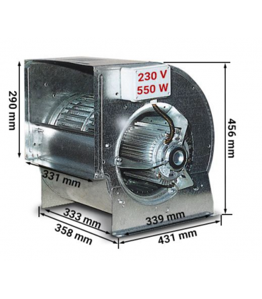 Ventilateur centrifuge pour hotte murale 3200 m³