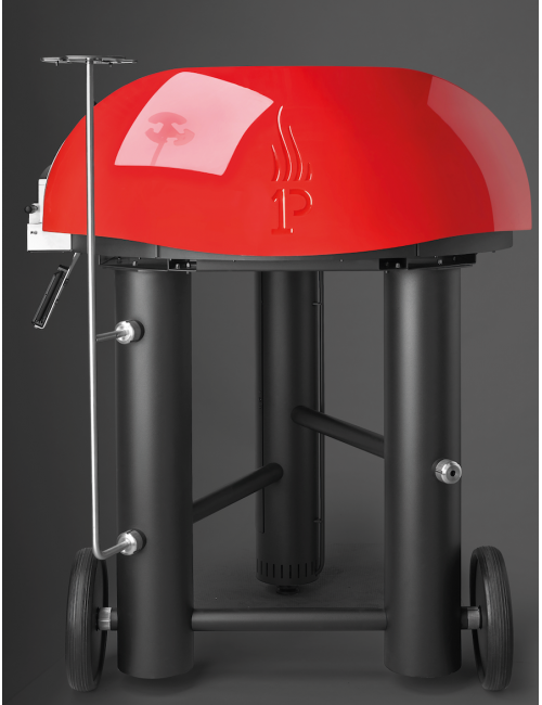 Four à pizza bois à pellets rouge