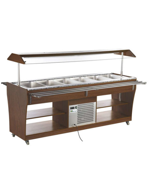 Salad bar central capacité 6 bacs GN 1/1 Salad bar central capacité 6 bacs GN 1/1