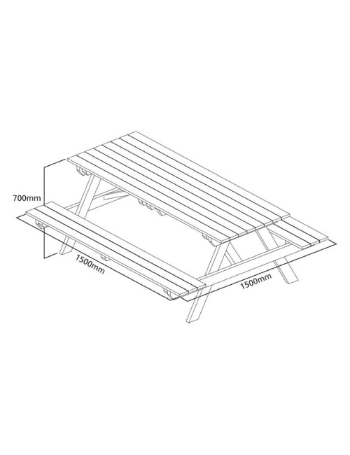 Table de Pique-Nique en bois 6 personnes