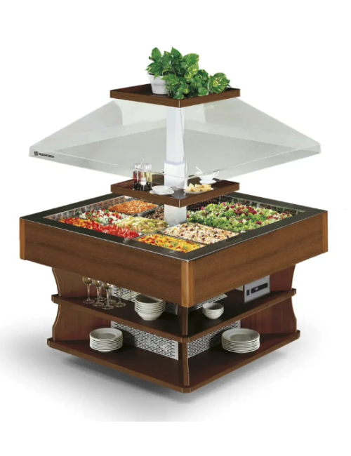 Buffet réfrigéré pour 8 GN 1/1 en bois massif