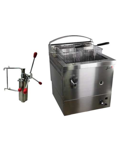 Appareil à churros avec friteuse gaz 10 litres - Fabrication française SOFRACA