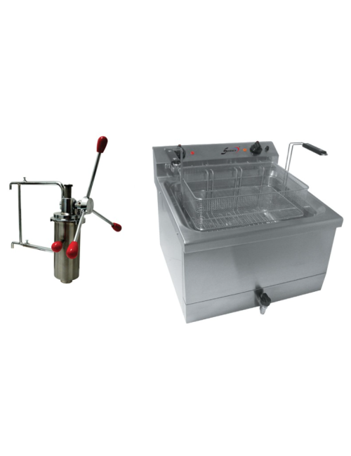 Friteuse électrique 18 L + doseur à chichis - 400 V