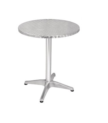 Table bistro en acier inoxydable ronde ou carrée
