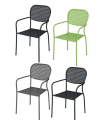 Lot de 4 fauteuils avec accoudoirs en acier