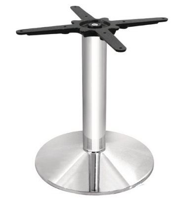 Pied de table rond en acier et chromé