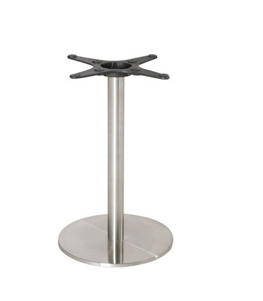 Pied de table rond en acier et chromé