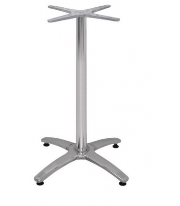 Pied de table en acier inoxydable et chromé