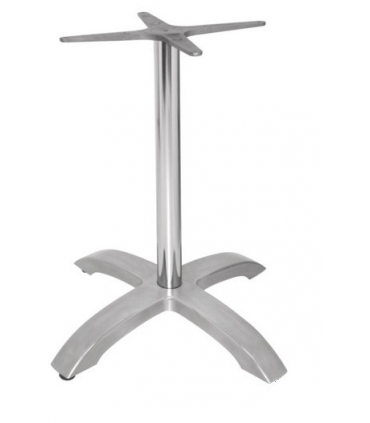 Pied de table en acier inoxydable et chromé