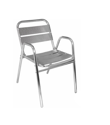 Fauteuils en aluminium empilables - Lot de 4