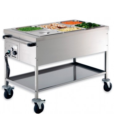 Chariot bain-marie sans eau 2 ou 3 bacs GN 1/1 Chariot bain-marie sans eau 2 ou 3 bacs GN 1/1