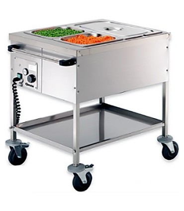 Chariot bain-marie sans eau 2 ou 3 bacs GN 1/1 Chariot bain-marie sans eau 2 ou 3 bacs GN 1/1