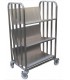 Chariot de transport inox pour assiettes