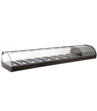 Vitrine à tapas à 8 bacs GN 1/3  coloris gris - Photo non contractuelle 