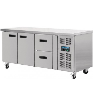 Table réfrigérée 2 portes et 2 tiroirs sur roues Table réfrigérée 2 portes et 2 tiroirs sur roues