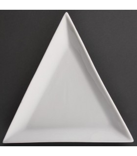 Boîte de 12 assiettes triangulaires blanches 180 mm  - Olympia
