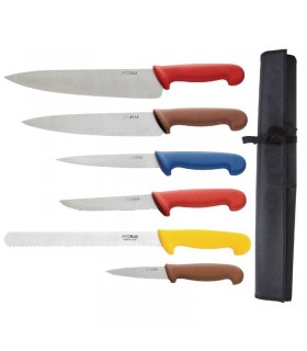Ensemble de 6 couteaux avec code couleur - Hygiplas